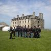 The infantry drills in front of the French Castle.